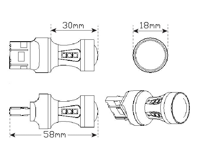 Set 2 becuri auto LED 1156, cu 18 SMD, Canbus, 6000K, 15W, lumina alba-rece - 3 | YEO