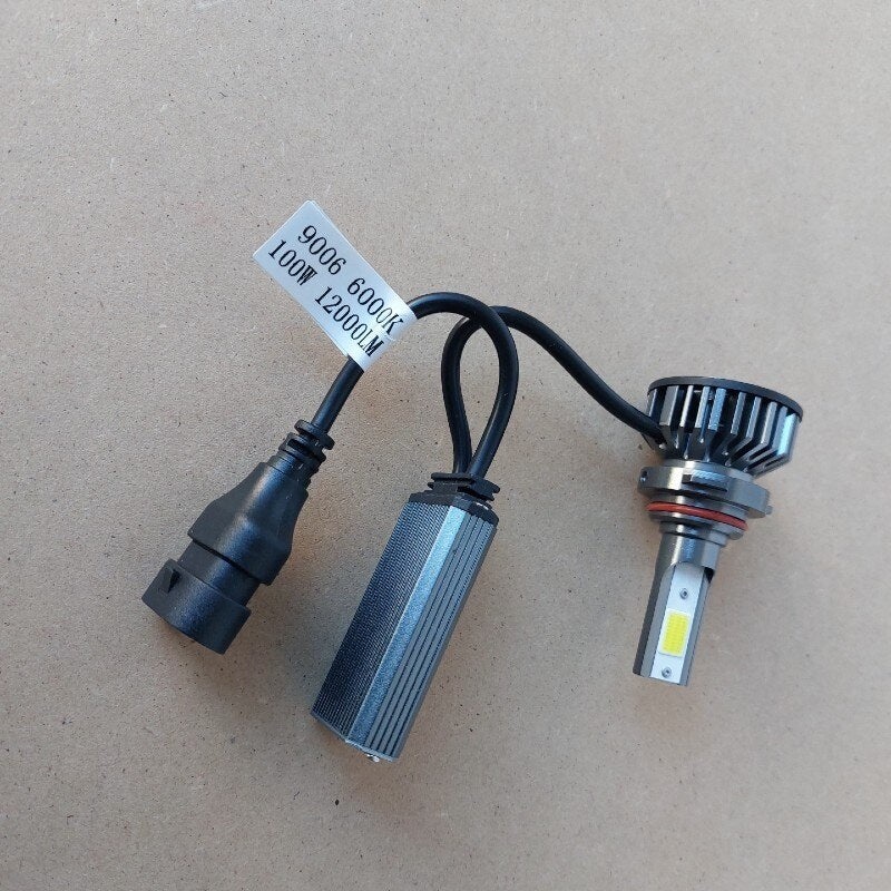 Set 2 becuri LED HB4 - 9006, 100W, COB, 12000LM, 6000K, lumina alb-rece - 1 | YEO