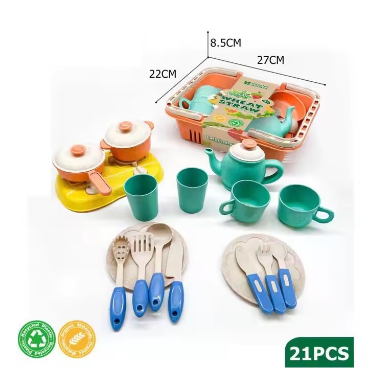 Set de joaca cu 21 de accesorii pentru bucatarie, pentru copii de 3 ani+, 22x27x8.5 cm, multicolor - 1 | YEO