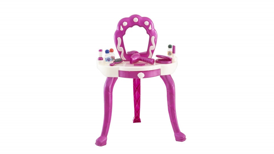 Set de joaca cu masuta de machiaj si accesorii pentru copii de 3 ani+