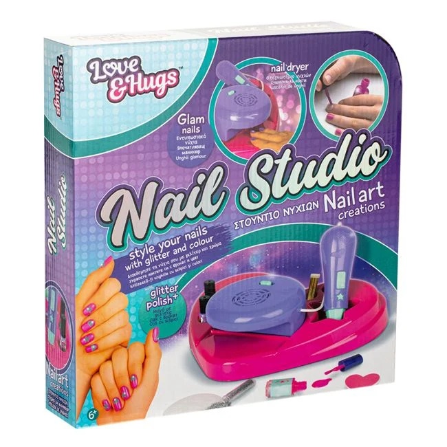 Set de joaca studio de manichiura, contine uscator pentru unghii, varsta 6+ ani, 29x6.5x30.5cm, multicolor