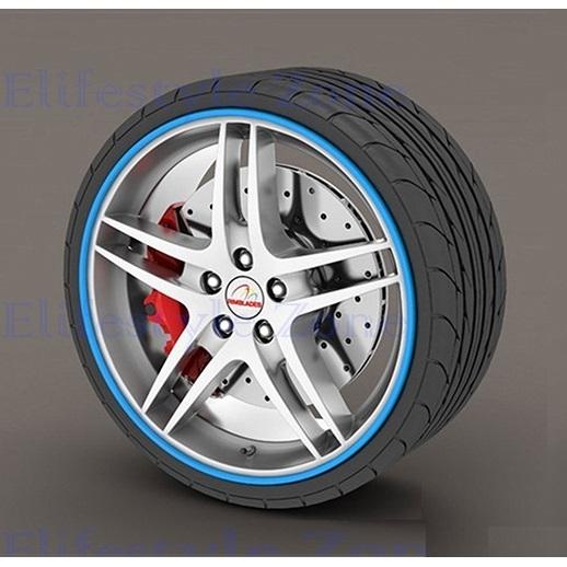 Set protectie jante calitate Premium 4 inele din plastic culoare ALBASTRU