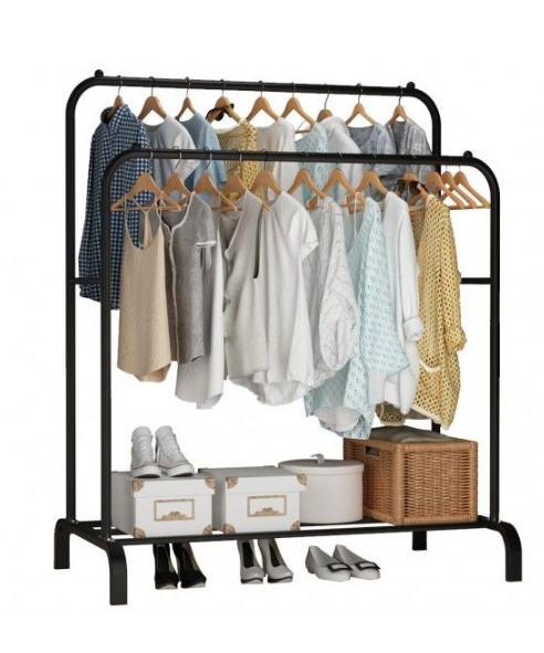 Suport dublu de umerase pentru haine din metal, Greutate suportata 25kg - 2 | YEO