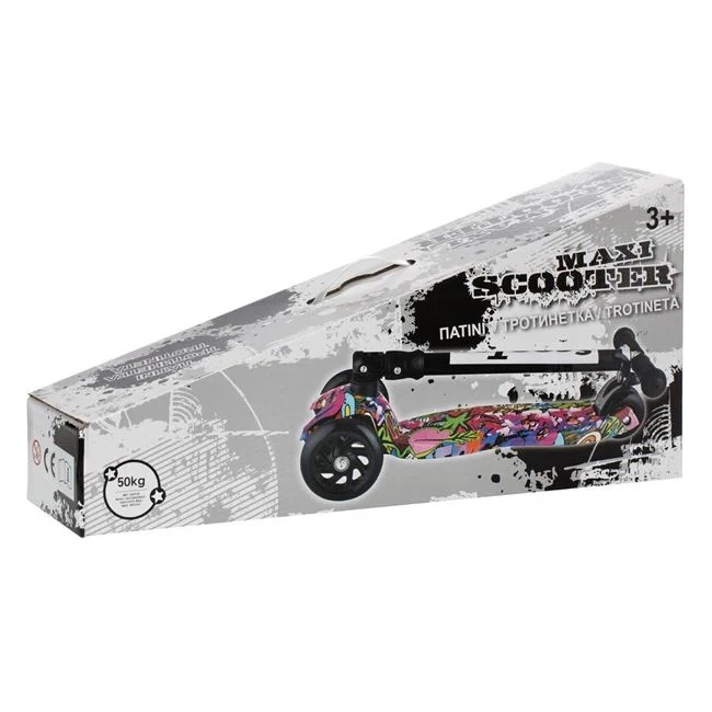 Trotineta din aluminiu Lean&Steer, varsta 3-12 ani, greutate maxima 50kg, 60x14x27cm, multicolor - 2 | YEO