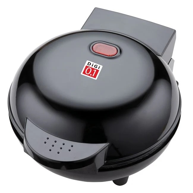 Aparat electric mini, pentru vafe, din metal, putere 500-600W, diametru 16cm, negru - 2 | YEO