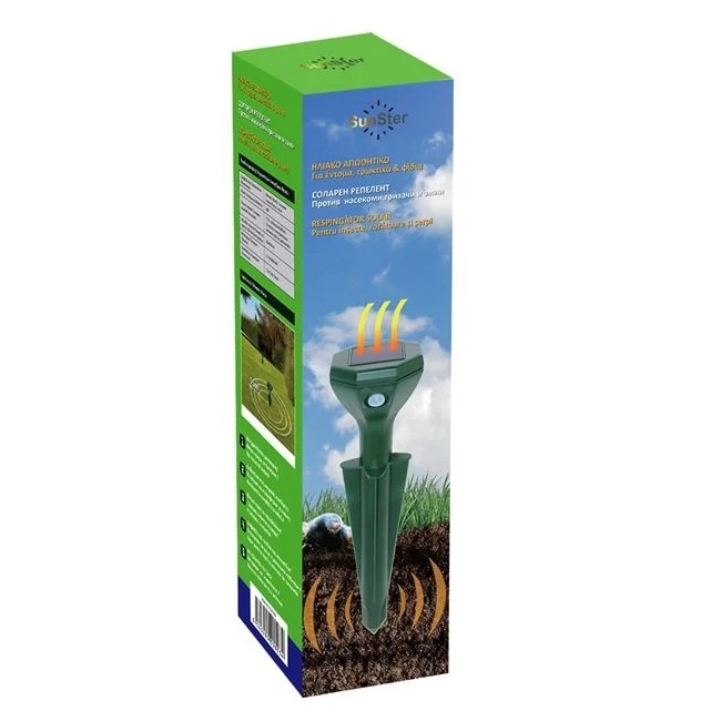 Aparat Solar Anti Rozatoare si Serpi, cu Vibratii, din plastic, non-toxic, pentru gradina, 27.5 cm, Alb - 2 | YEO