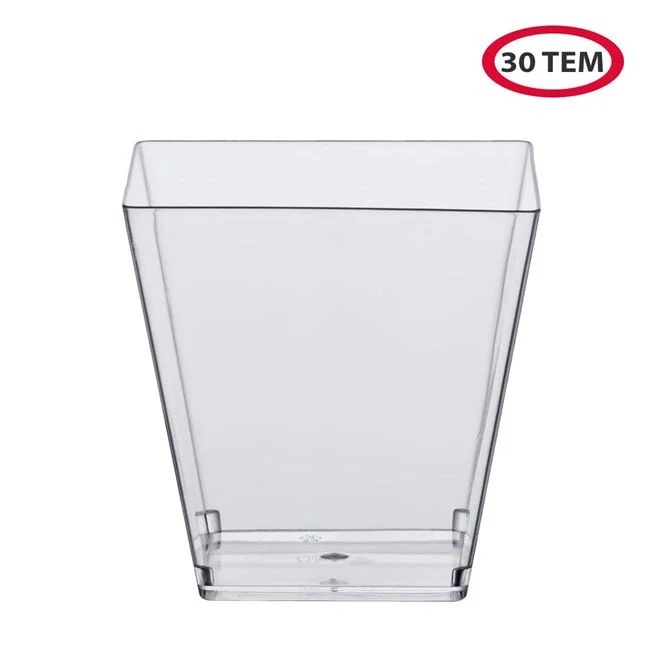 Boluri patrate, din plastic, reutilizabile, capacitate 240ml, 3 buc, transparent