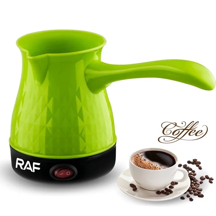 Ceainic electric si filtru de cafea, 2 in 1, RAF R.126, 600W, 500ml, functie anti-uscaciune, negru/verde/roz/gri