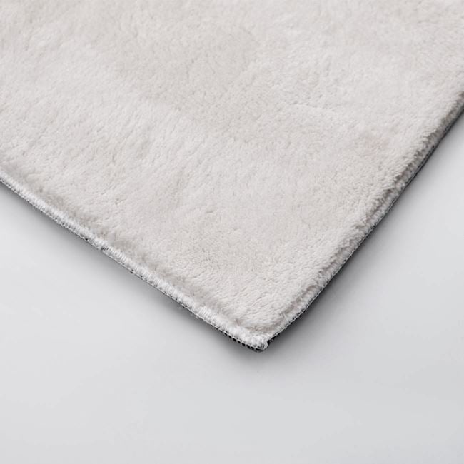 Covoras decorativ catifelat, textura moale, strat interior antiderapant, 150x100 cm, alb - 1 | YEO