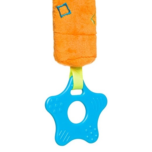 Jucarie pentru dentitie sub forma de catel, Bebelusi si copii 0+ ani, Cu zornaitoare, Plus, 10x18 cm, Multicolor - 2 | YEO