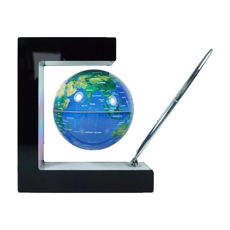 Lampa LED Glob Pamantesc care Leviteaza, cu Suport si Pix Incluse, Negru/Albastru/Verde - 2 | YEO