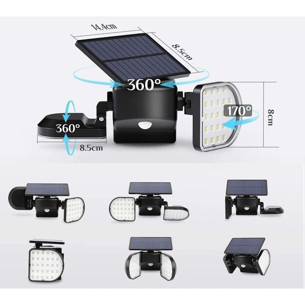 Lampa Solara cu 56 LED-uri, Senzor de Miscare - 4 | YEO
