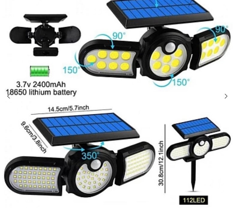Lampa solara cu inductie SH-1206C si panou Solar Integrat 3 Capete Reglabile - 3 | YEO