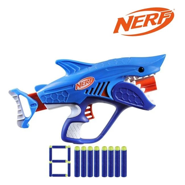 Lansator Elite 2.0 Nerf Sharkfire Elite, include 8 sageti din spuma, 40x6.5x23cm, multicolor - 3 | YEO