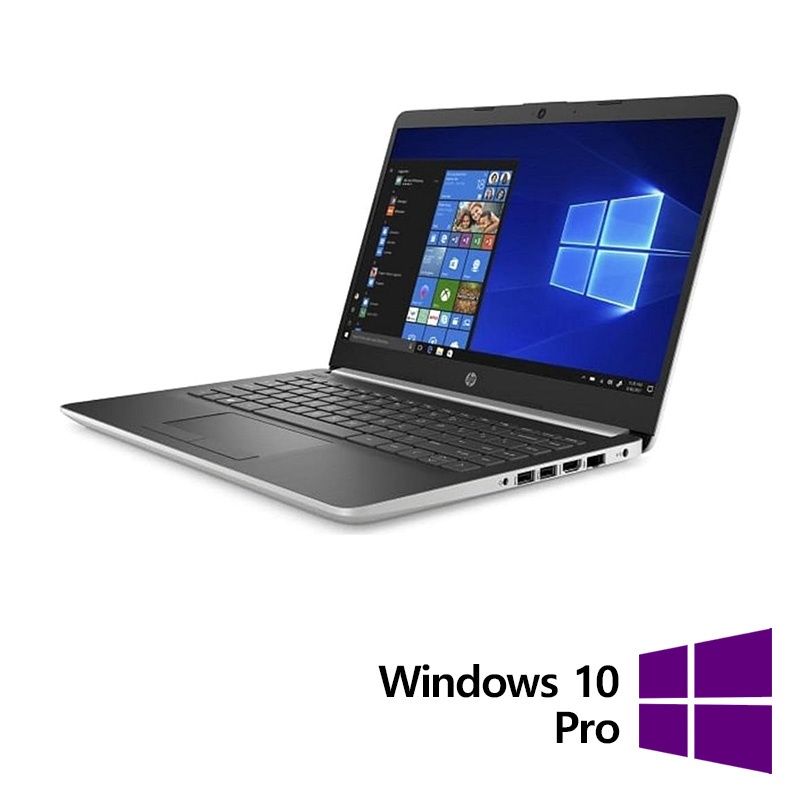 Laptop Refurbished HP 14-DK0357NG Ryzen 5 3500U 2.10 - 3.70 8GB DDR4 128GB SSD + 1TB HDD Webcam 14 Inch Full HD Silver + Windows 10 Pro
