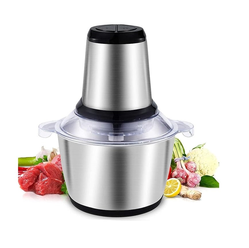 Masina de tocat electrica pentru carne si legume, Putere 850W 2L sau 1200W 3L, cu 2 viteze, din otel inoxidabil, Argintiu