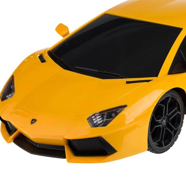 Masina Lamborghini Aventator, cu telecomanda si lumini, faruri cu led, timp functionare 25 minute, 53x23.5x20cm, galben - 1 | YEO