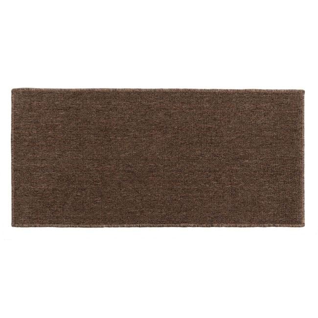 Mocheta pentru hol, cu model reliefat, cu tesatura densa si margini cusute, 140x90 cm, maro