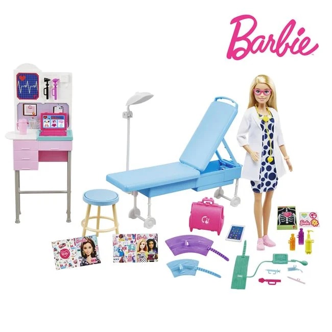 Papusa cu cabinet medical Barbie, dimensiune 39.5x9x32.5cm, multicolor
