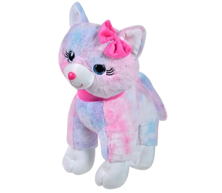 Pisica de Plus, Rainbow Ochi cu Glitter, poliester, 3ani+, 34x24x41 cm
