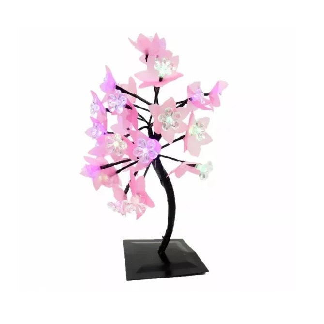 Pomisor Decorativ Iluminat LED, cu Flori, 35 cm Inaltime, 20 Leduri Multicolore, Roz/Rosu/Albastru/Verde - 1 | YEO