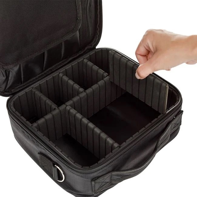 Portfard cu Compartimente, cu buzunare pentru pensule, poliester, 26x23x10cm, negru - 3 | YEO