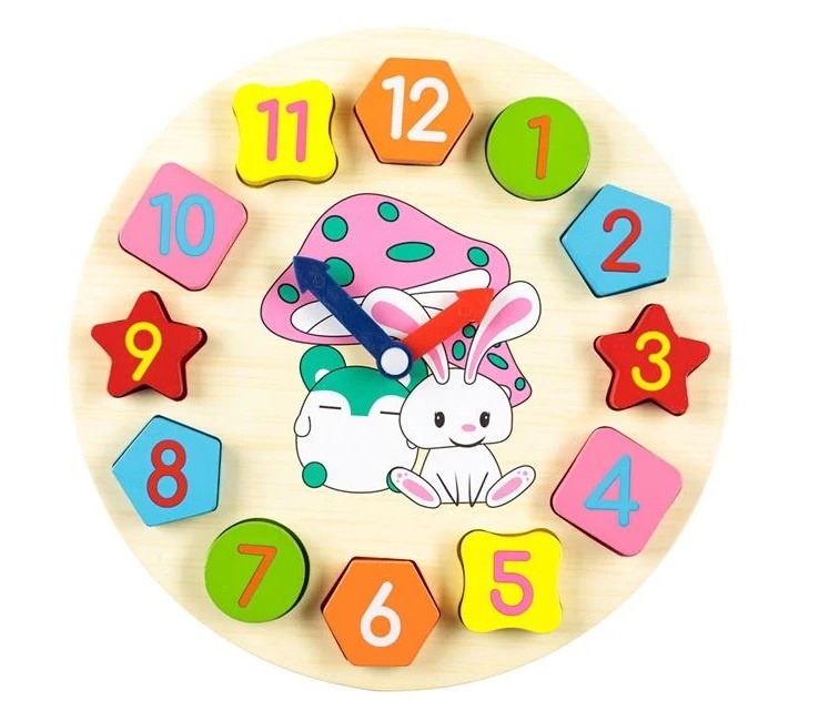 Puzzle tip Ceas cu Animale, 12 piese, lemn, 3ani+, 25 cm - 1 | YEO