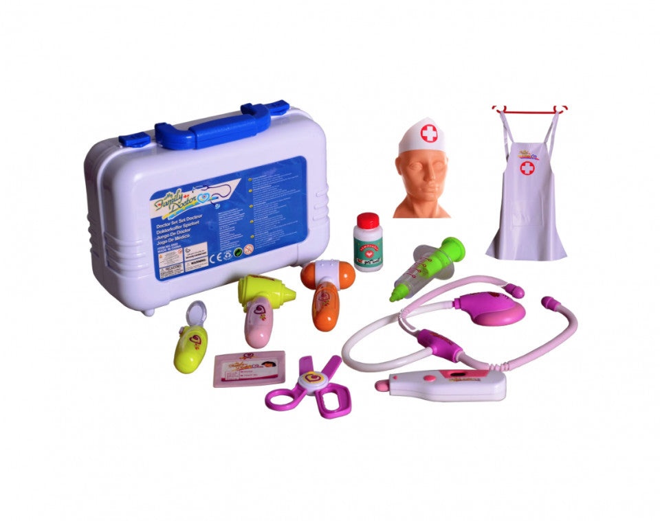 Set de joaca doctor cu gentuta si accesorii pentru copii de peste 3 ani
