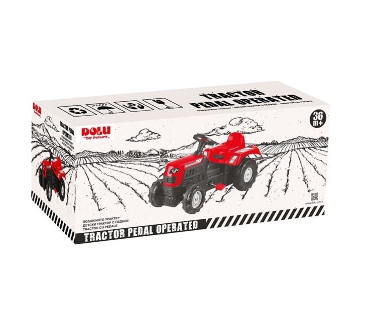 Tractor pentru copii cu pedale, 3 ani+, 50 kg, 81.5x45x52cm, rosu - 1 | YEO