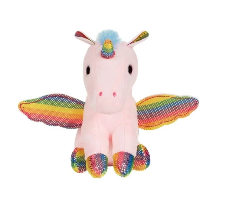 Unicorn de Pluș cu Coamă Colorată si Coadă, poliester, 21×5×18 cm, multicolor - 1 | YEO