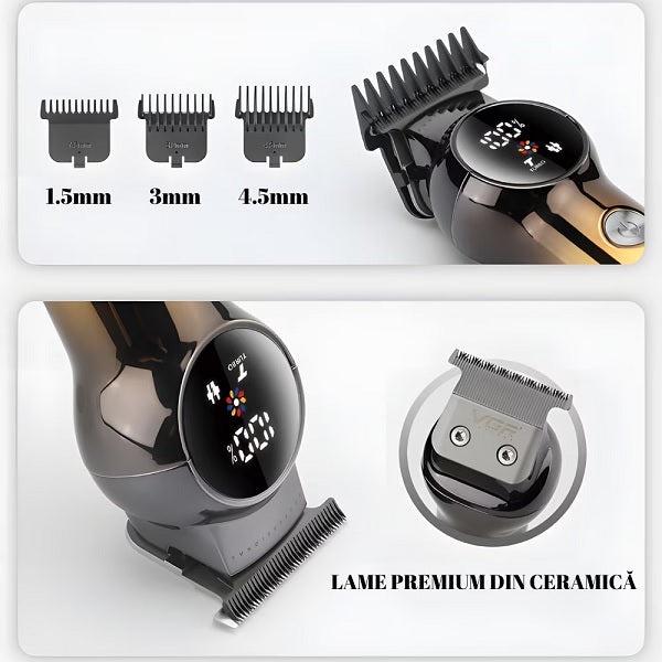 Aparat de Tuns Profesional VGR V-989, pentru Barba Contur & Corp, Afisaj LED - 2 | YEO