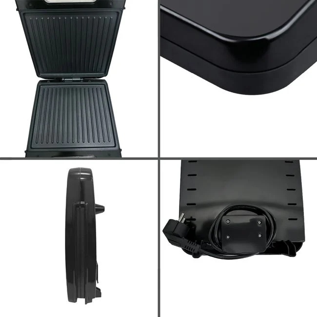 Aparat grill, din inox, putere 1400W, negru - 1 | YEO