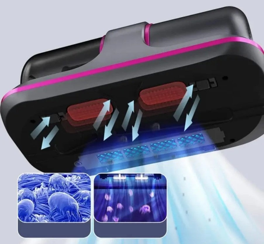 Aspirator fara fir si fara sac, 100W, antiacarieni 2 in 1 tehnologie UV, filtru HEPA, mov - 2 | YEO