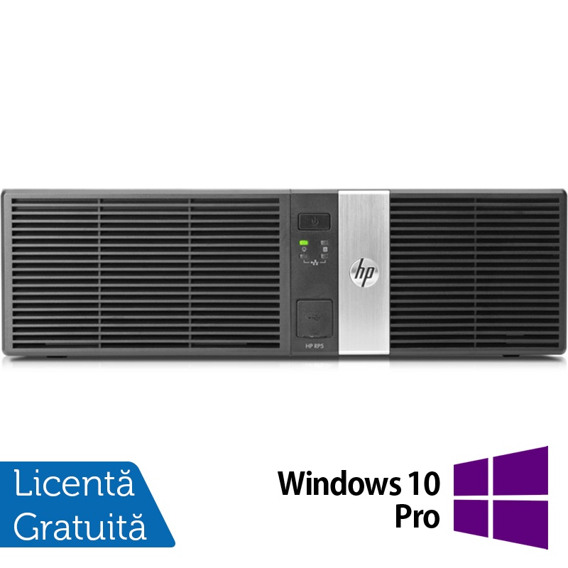 Calculator Refurbished HP Retail System RP5810 SFF Intel Core i5-4570S 2.90GHz 8GB DDR3 128GB SSD 4 x Serial Port 1 x 24 Volt USB 3 x 12 Volt USB + Windows 10 Pro