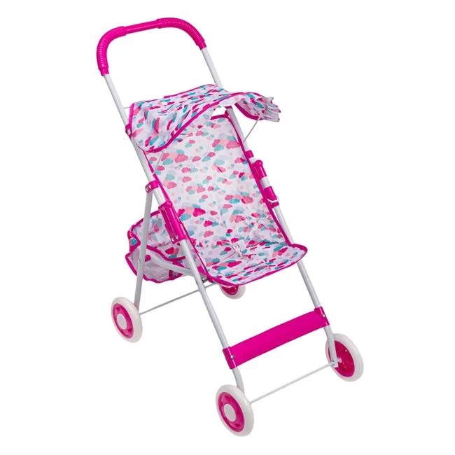 Carucior de jucarie pentru papusi, din metal si plastic, varsta 3+ ani, 50x31x65cm, multicolor - 2 | YEO