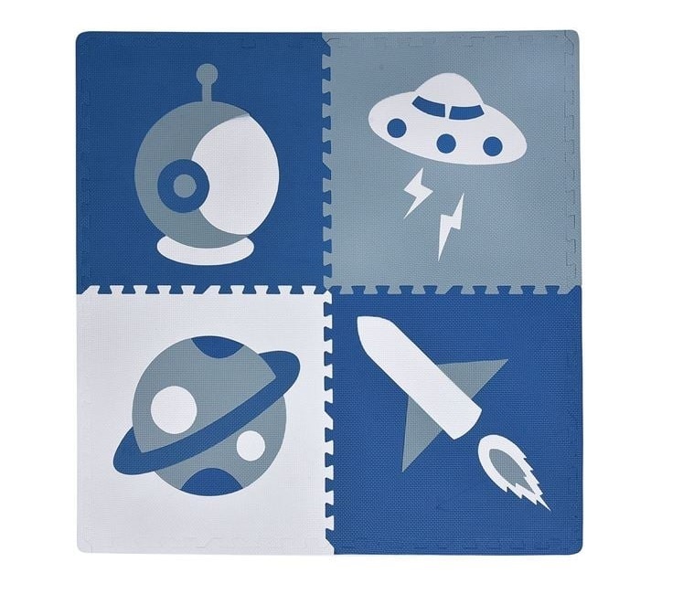 Covor Puzzle pentru Copii, spuma EVA, 3 ani +, 61x61cm, (4 Piese), bleu - 1 | YEO
