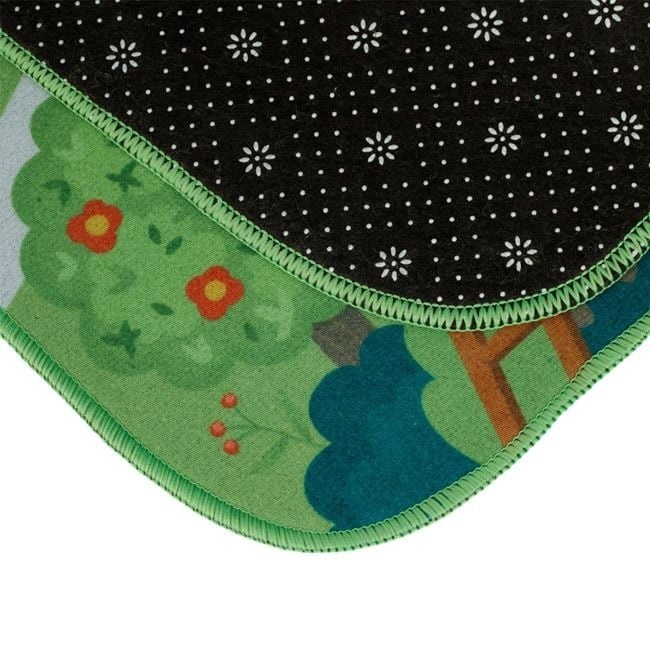 Covoras Decorativ pentru copii, dreptunghiular, cu model de ferma, 160x130cm, verde - 1 | YEO