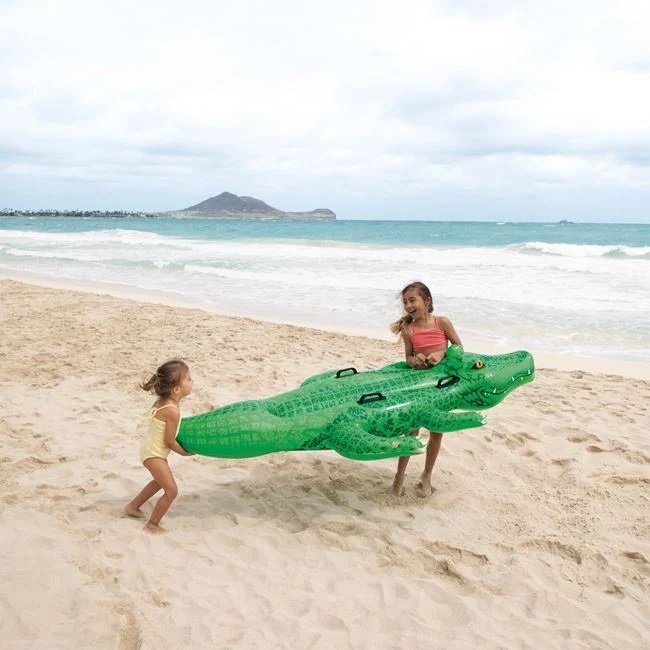 Crocodil Gonflabil pentru copii 3 ani+, Intex, Marime mare 2.03x1.14 m, Verde - 2 | YEO