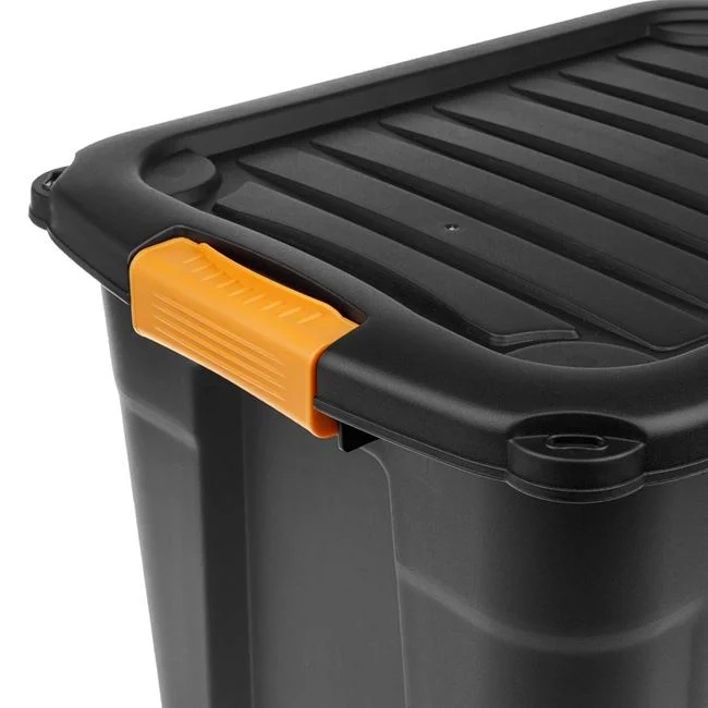 Cutie de depozitare, de rezistenta inalta, din plastic, capacitate 85L, negru - 1 | YEO