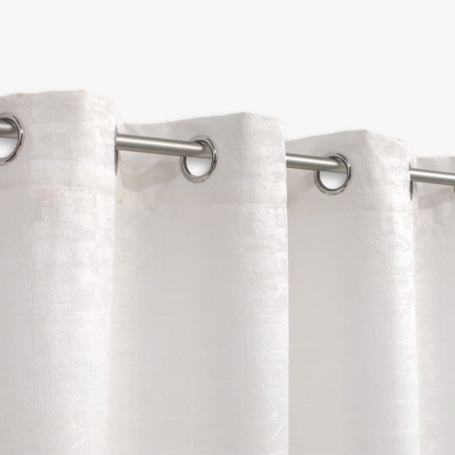Draperie decorativa , grad de umbrire mediu -lasa lumina sa treaca, model frosty, cu inele, 140x260 cm, alb