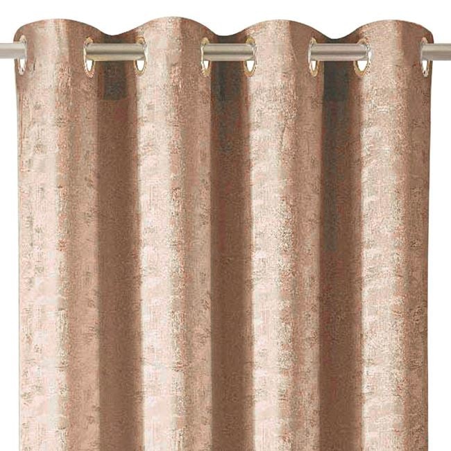 Draperie decorativa semitransparenta, cu grad scazut de umbrire - lasa lumina sa treaca, model shiny, cu inele, 140x260 cm, taupe