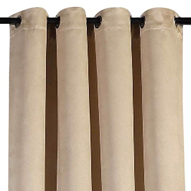 Draperie decorativa, tip blackout - nu lasa lumina sa treaca, cu model reliefat, cu inele, 140x260 cm, bej
