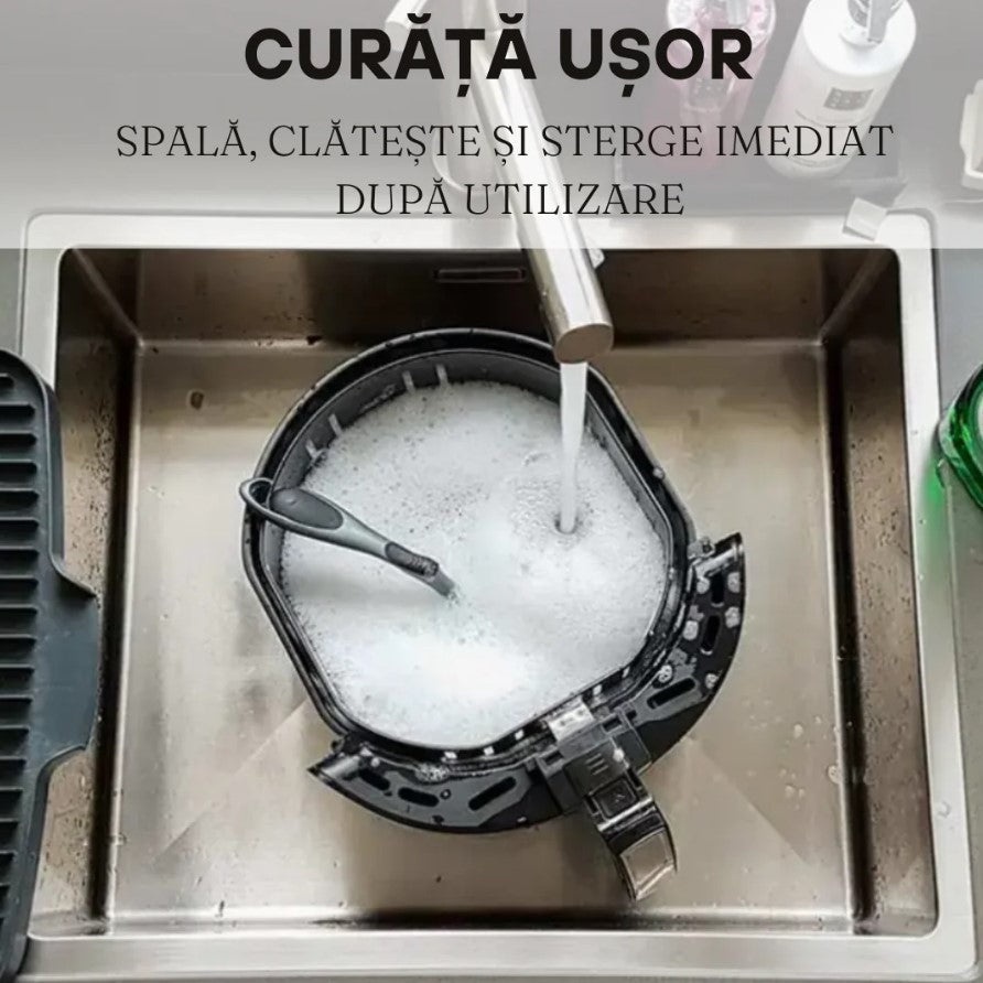 Friteuza cu aer cald, RAF 5319, fara ulei, capacitate 8L, 1800W, negru-argintiu - 2 | YEO