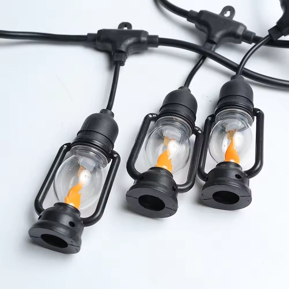 Ghirlanda Luminoasa Tip Felinar - 10m Lungime - 10 Becuri - Lumina Alba Calda