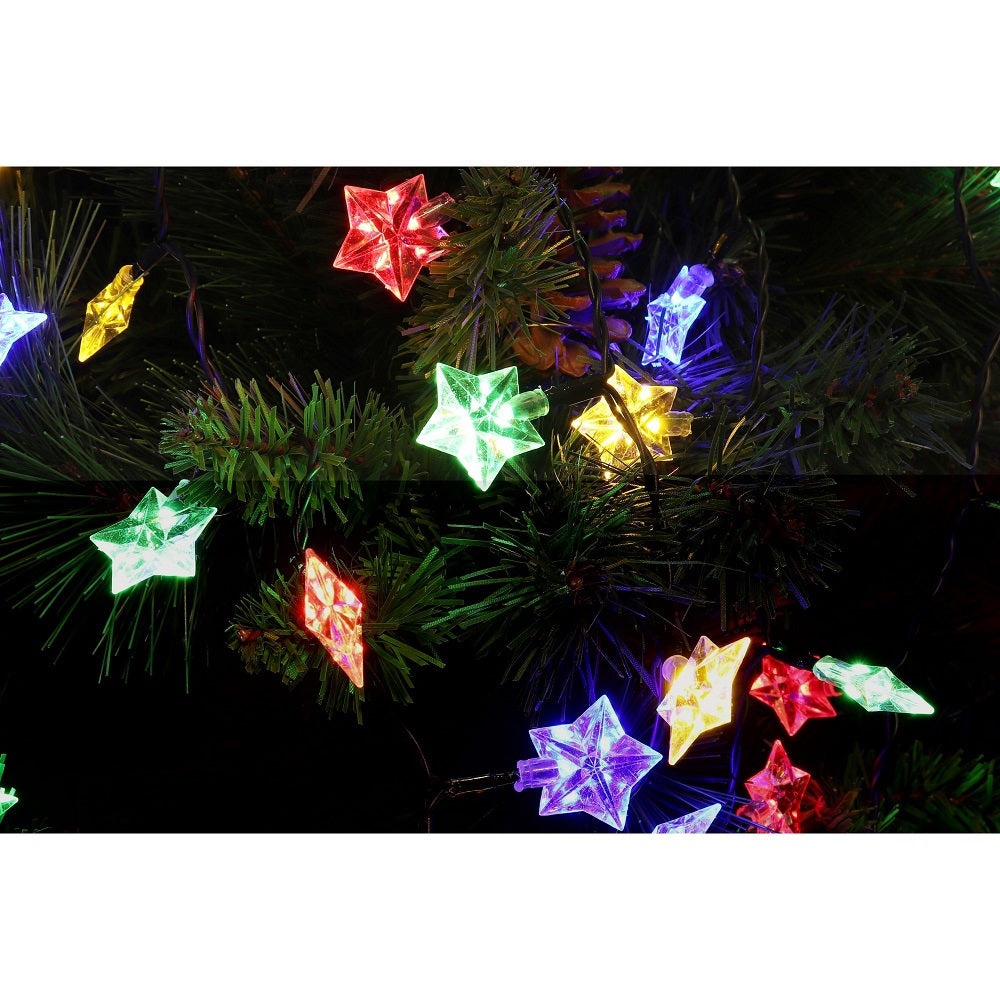 Instalatie Liniara tip Rola, cu Stelute, 20m, 120 LED-uri, cu Cablu Negru, Lumina LED Multicolora - 2 | YEO
