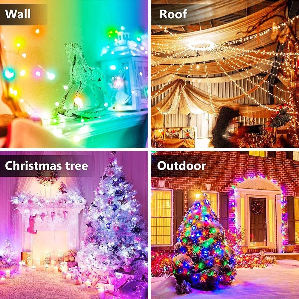 Instalatie luminoasa LED RGB cu Telecomanda, Bluetooth, App Tuya, Music, USB, IP65, 100 LED-uri, 10m, Multicolor - 3 | YEO