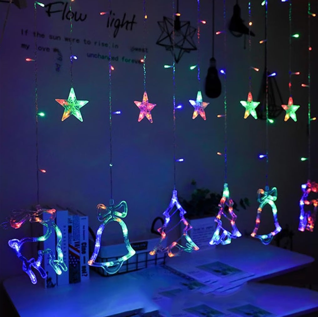 Instalatie Luminoasa pentru Craciun, 3m, 120 LED-uri, cu 12 Figurine, Interconectabila, Lumina Multicolora - 1 | YEO