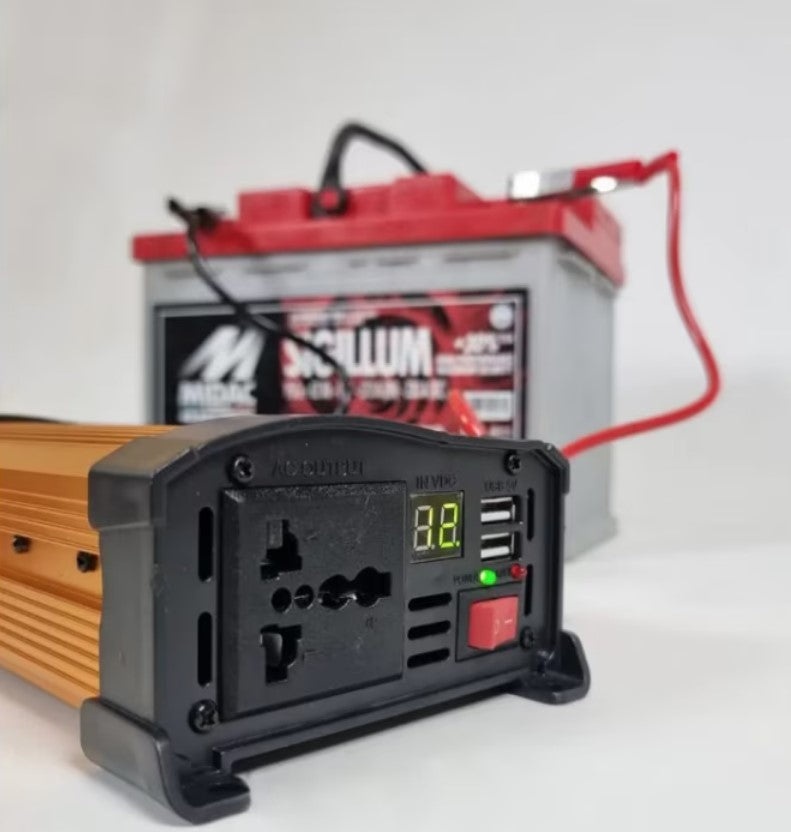 Invertor de tensiune auto Andowl KS300, 300W, 12V, 220V, 16 x 11 x 6.5cm, auriu - 1 | YEO