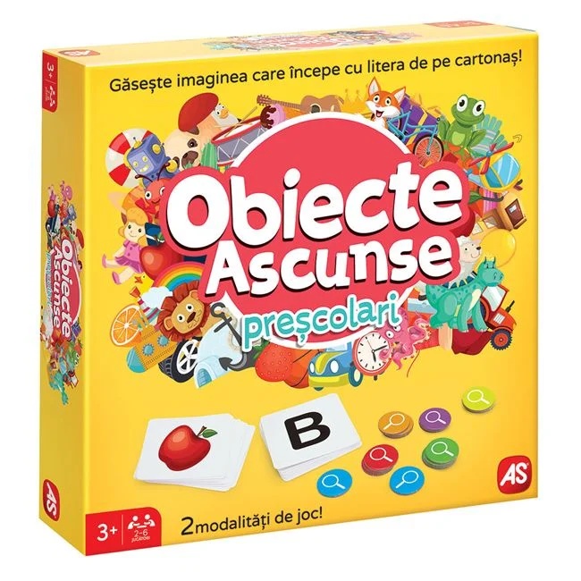 Joc de societate „obiecte ascunse”, 2-4 jucători, vârsta 6+ ani, multicolor