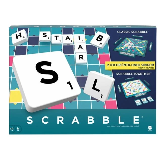 Joc de societate Scrabble, 2-4 jucători, vârstă 8+ ani, 37x4x26.5cm, multicolor